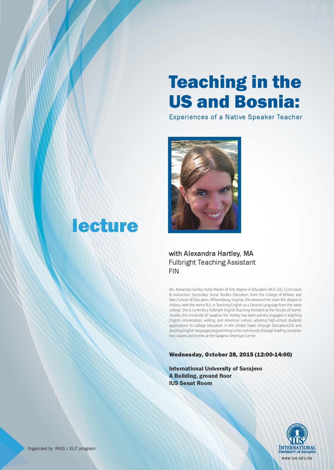  Teaching in the US and Bosnia: Experiences of a Native Speaker Teacher 