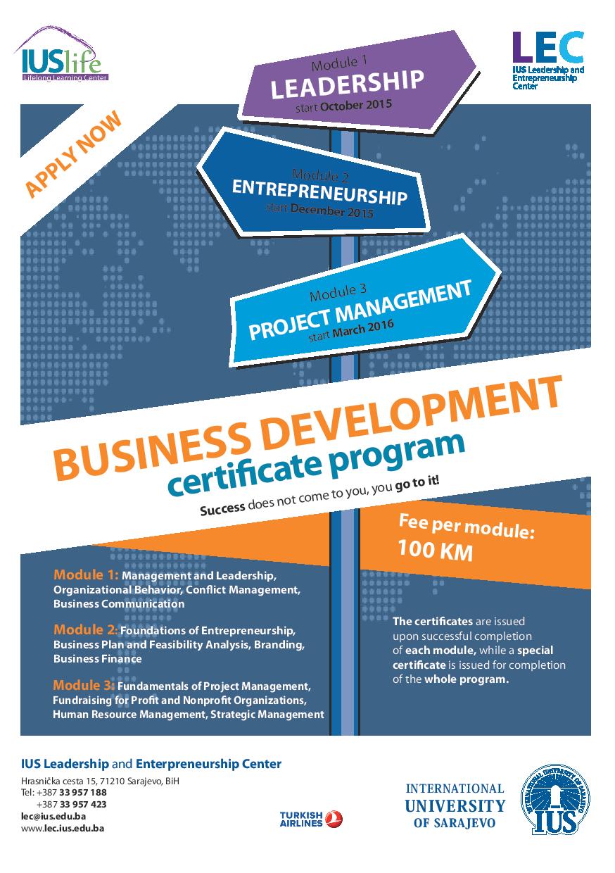  BUSINESS DEVELOPMENT certificate program 