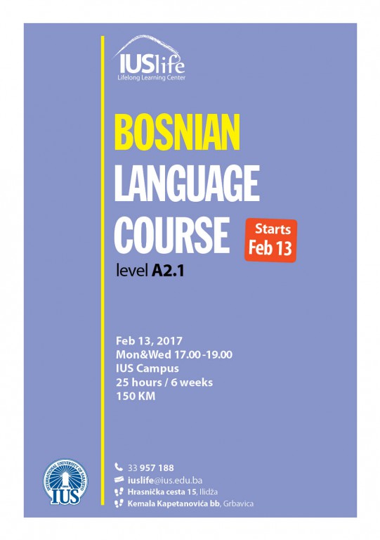  Bosnian Language for Foreigners, level A2.1 