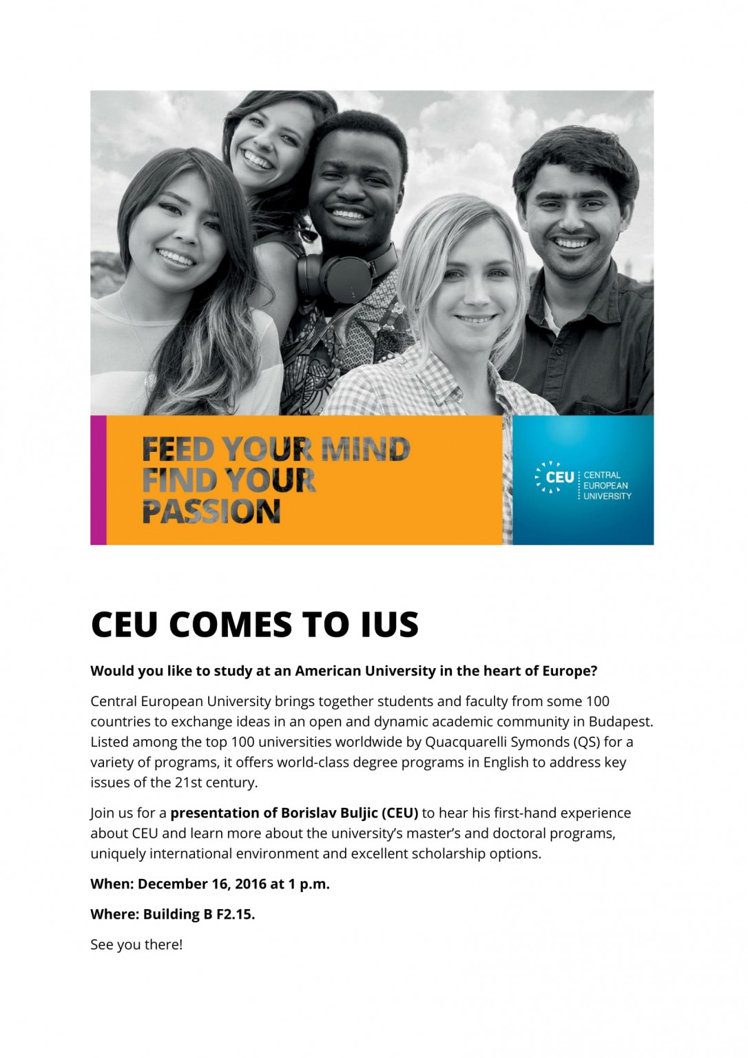  Central European University (CEU) comes to IUS 