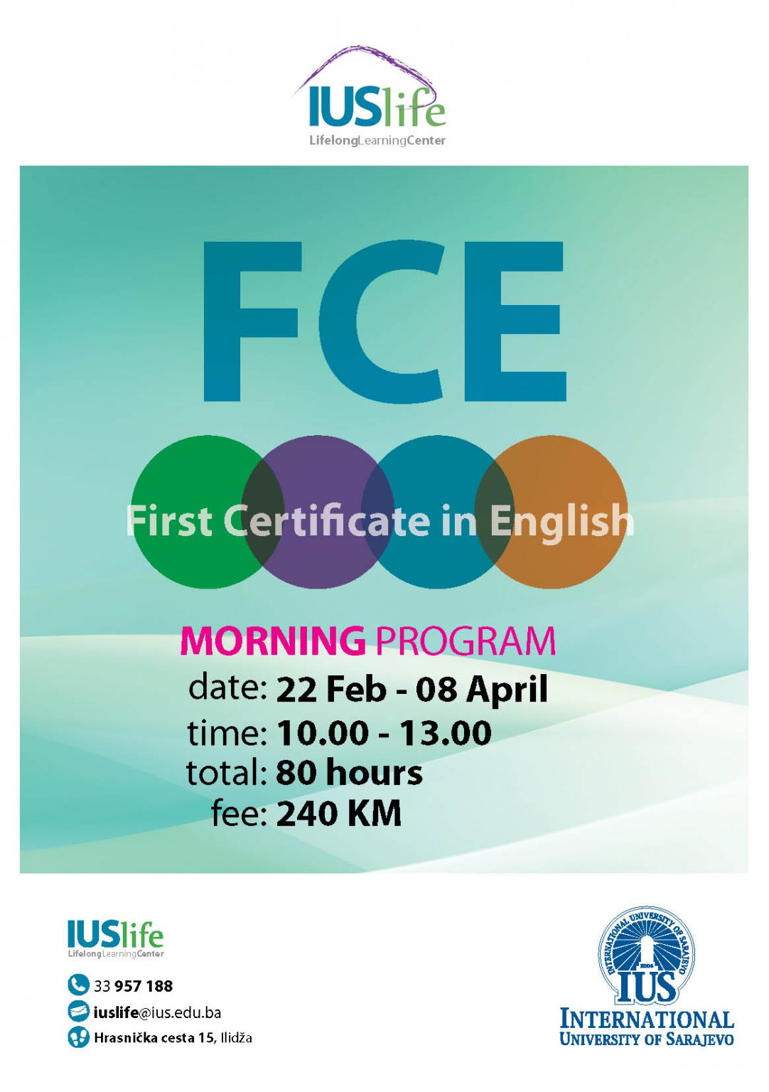  Morning Program "First Certificate in English" 