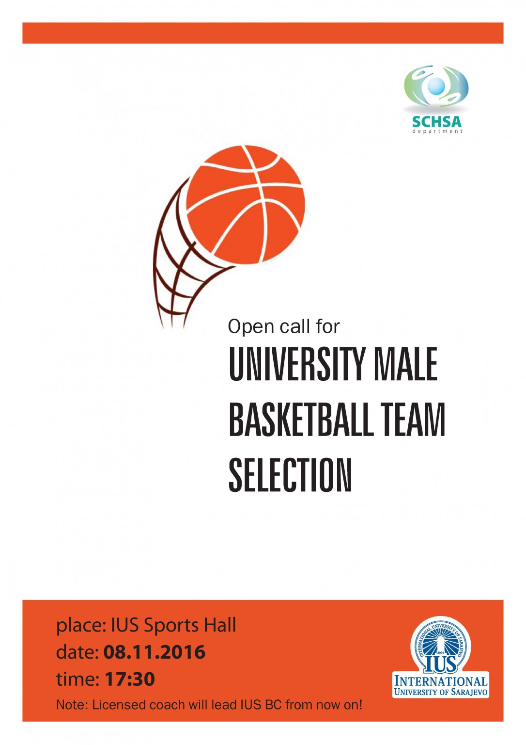  University Male Basketball Team Selection 