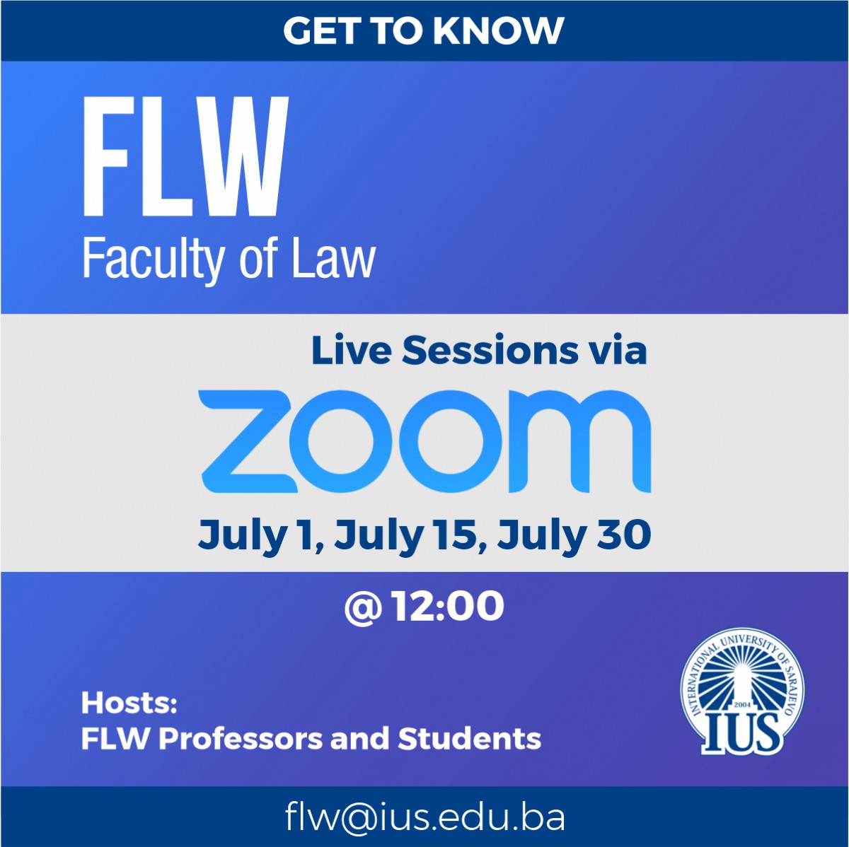  FLW Online Info Sessions During the Month of July 