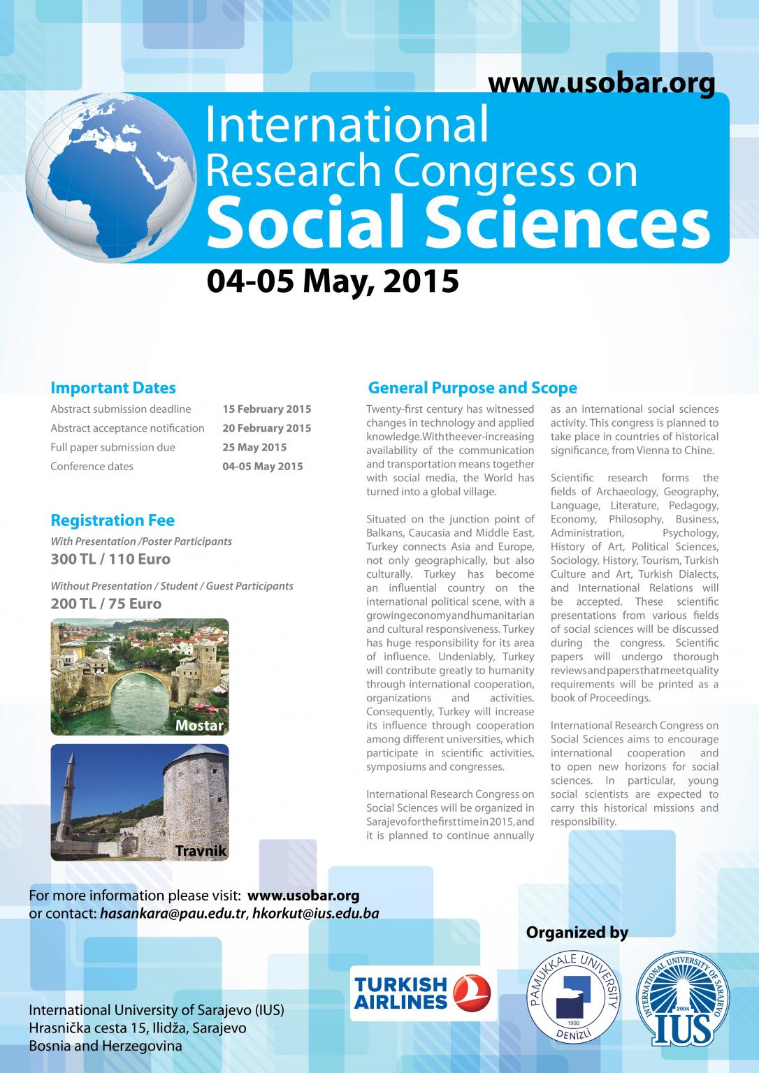  INTERNATIONAL CONGRESS of SOCIAL SCIENCES 