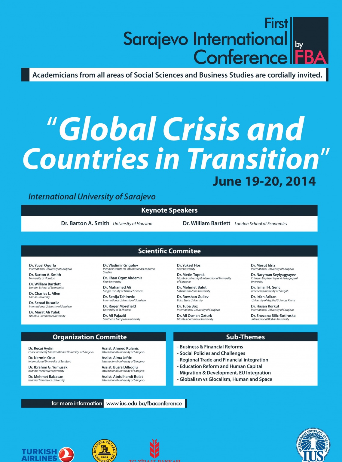  The first Sarajevo International Conference on “Global Crisis and Countries in Transition“ organized by FBA 