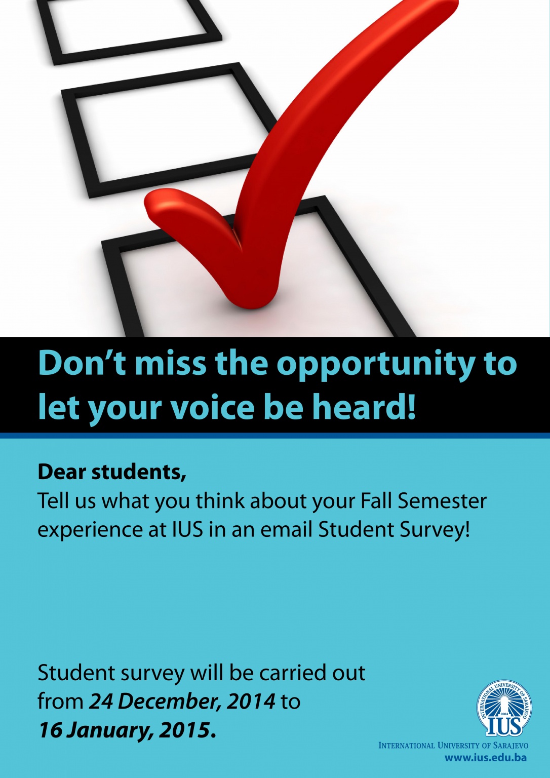  Don’t miss the opportunity to let your voice be heard! 