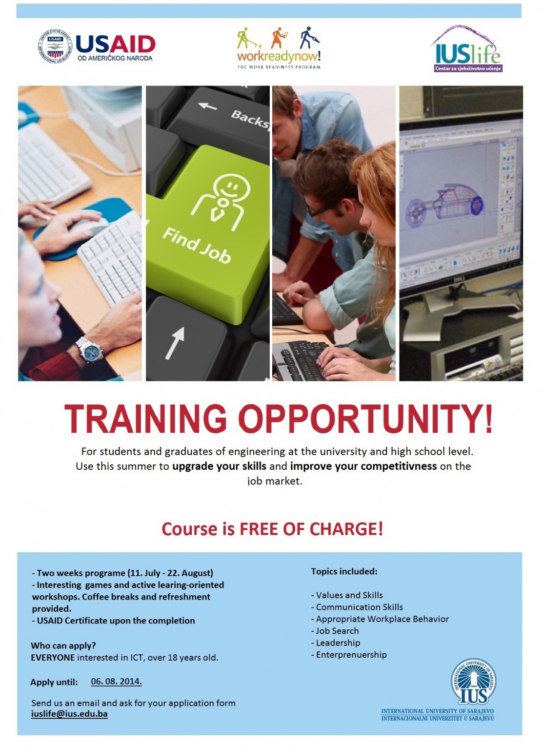  TRAINING OPPORTUNITY-WORK READY NOW! 