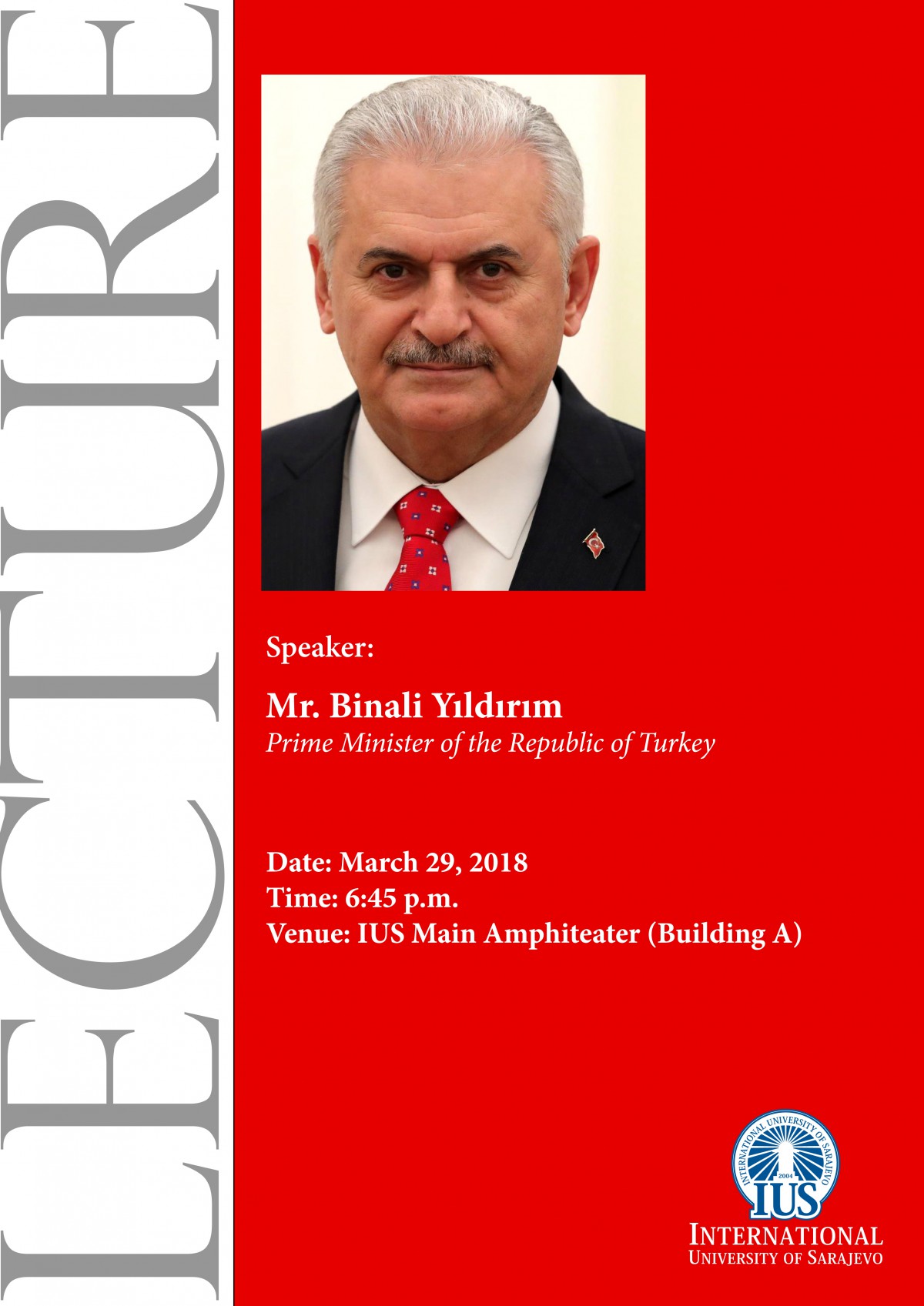  Lecture by Binali Yıldırım, Prime Minister of the Republic of Turkey 