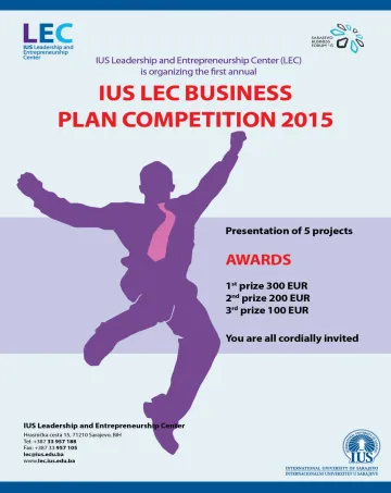  First Annual IUS LEC Business plan Competition 2015 