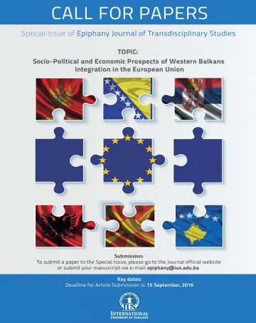  CALL FOR PAPERS Special Issue of Epiphany Journal of Transdisciplinary Studies 