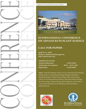  INTERNATIONAL CONFERENCE ON ADVANCES IN PLANT SCIENCE 