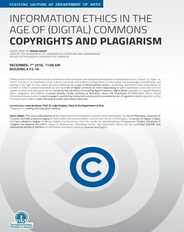  Information ethics in the Age of (digital) commons - Copyrights and plagiarism 