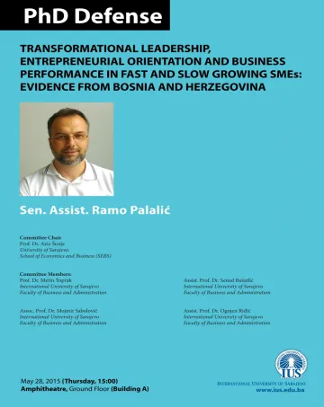  TRANSFORMATIONAL LEADERSHIP, ENTREPRENEURIAL ORIENTATION AND BUSINESS PERFORMANCE IN FAST AND SLOW GROWING SMEs: EVIDENCE FROM BOSNIA AND HERZEGOVINA 