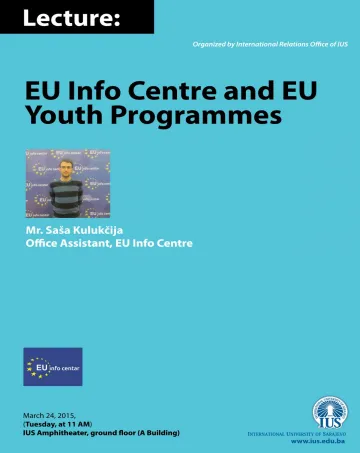  Lecture: EU Info Centre and EU Youth Programmes 