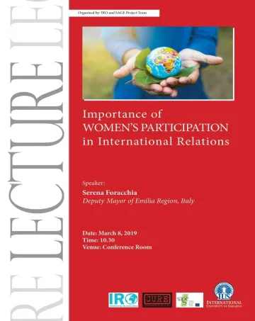  Importance of  WOMEN’S PARTICIPATION in International Relations 