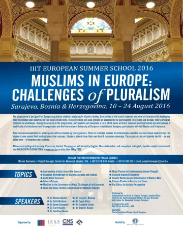  IIIT European Summer School 2016 