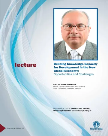  Lecture: Building Knowledge Capacity for Development in the New Global Economy: Opportunities and Challenges 