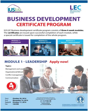  Business Development Certificate Program 