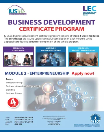  BUSINESS DEVELOPMENT CERTIFICATE PROGRAM 