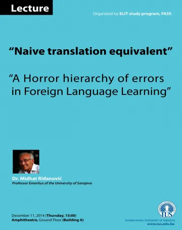 Lecture - “Naive translation equivalent” 