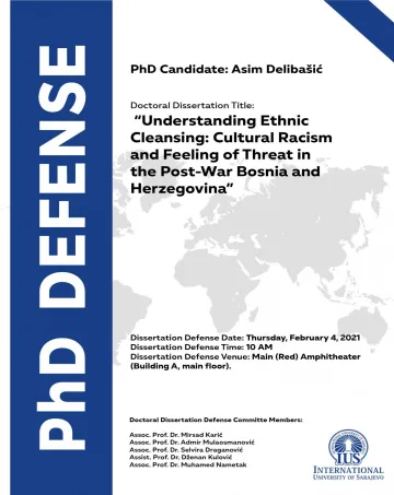  Doctoral Dissertation Defense - Mr. Asim Delibašić 