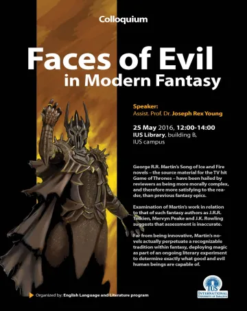  Colloquium: "Faces of Evil in Modern Fantasy" 