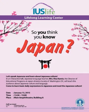  Let's speak Japanese and learn about Japanese culture! 