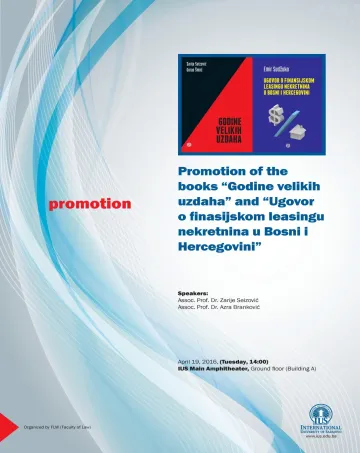 Promotion of the books “Godine velikih uzdaha” and “Ugovor o finasijskom leasingu nekretnina u Bosni i Hercegovini” 