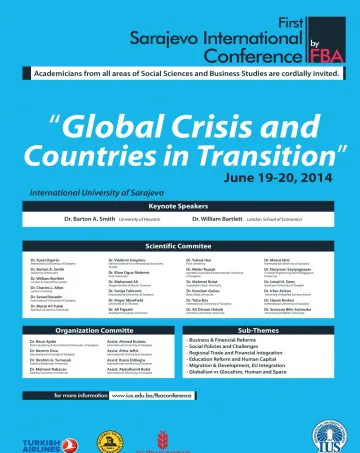  The first Sarajevo International Conference on “Global Crisis and Countries in Transition“ organized by FBA 