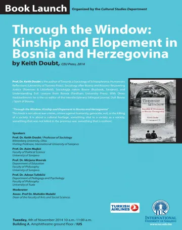  Book Launch: Through the Window, Kinship and Elopement in BiH 