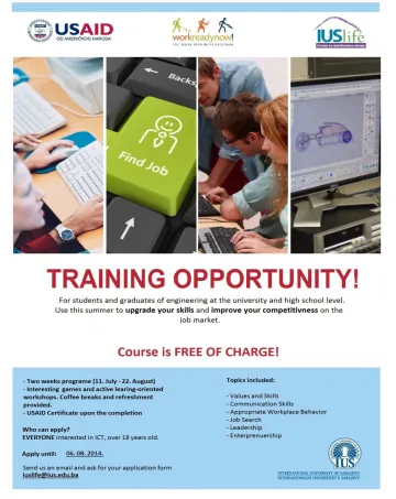  TRAINING OPPORTUNITY-WORK READY NOW! 