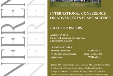  INTERNATIONAL CONFERENCE ON ADVANCES IN PLANT SCIENCE 