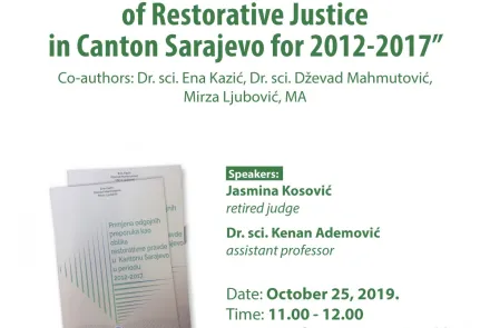  Application of Educational Recommendations as Form of Restorative Justice in Canton Sarajevo for 2012-2017 