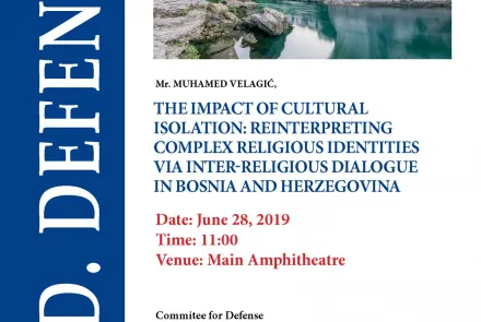  DOCTORAL DISSERTATION DEFENSE ANNOUNCEMENT - MR. MUHAMED VELAGIĆ 